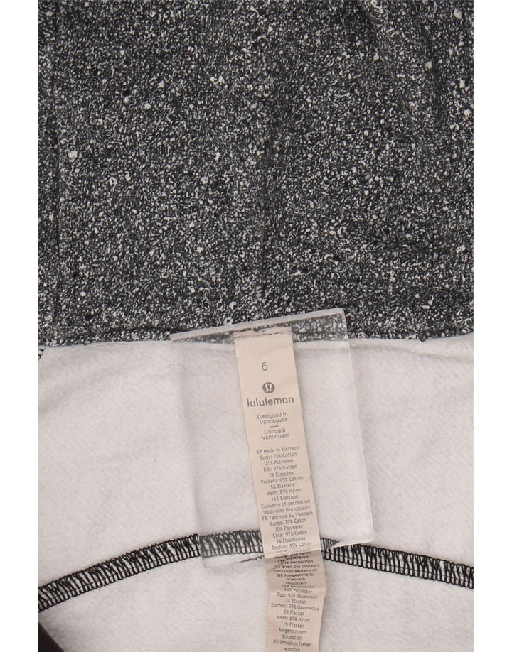 LULULEMON Pull à capuche zippé pour femme US 6 en coton moucheté gris moyen