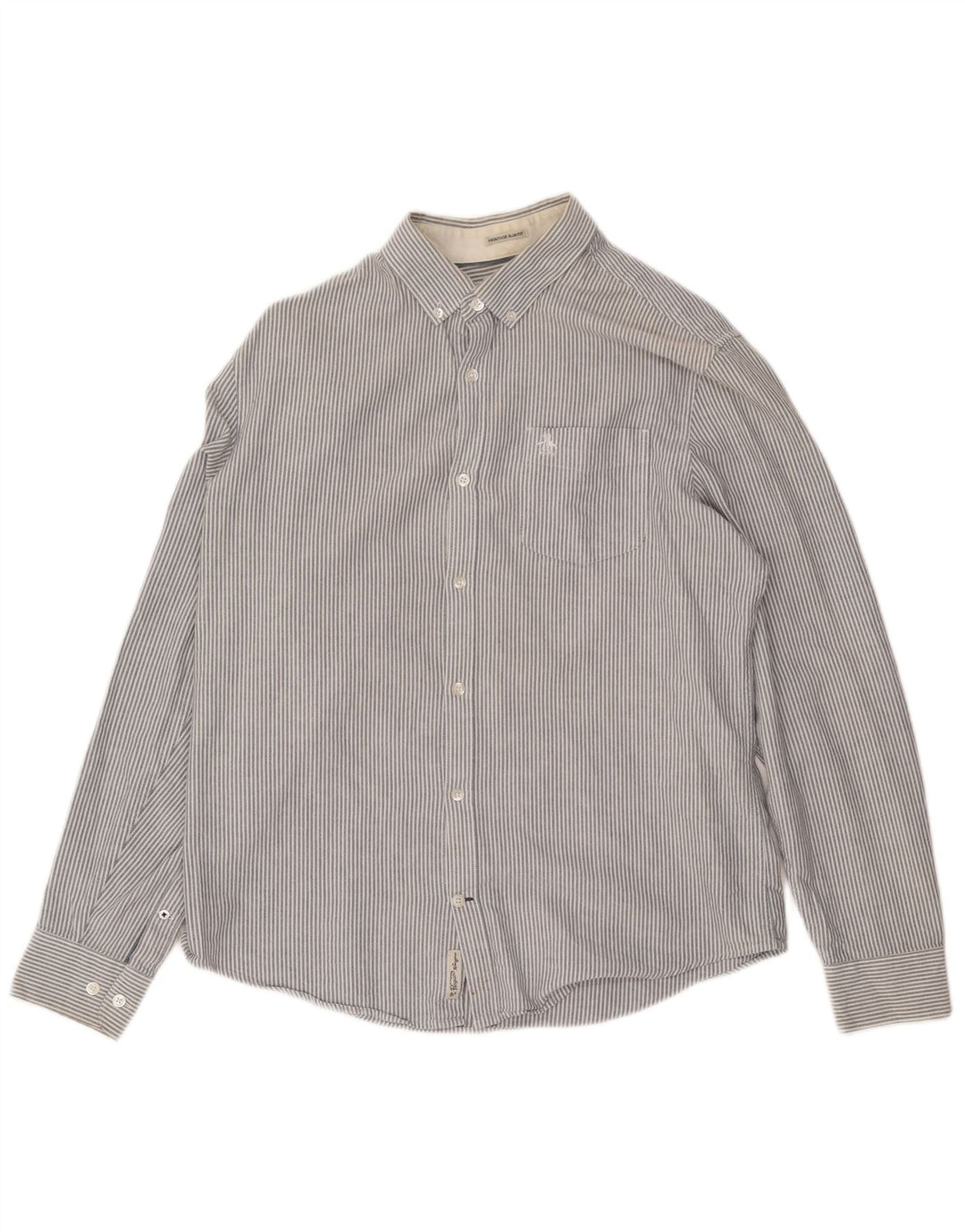 Penguin Chemise Slim Heritage Homme Grise à Rayures Larges