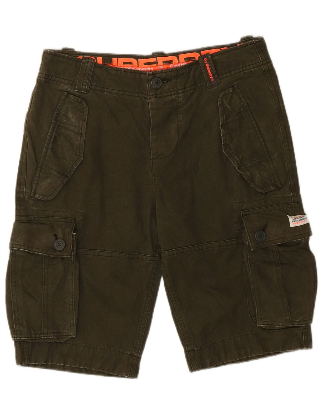 Superdry Short Cargo Homme Petit W29 Kaki Coton