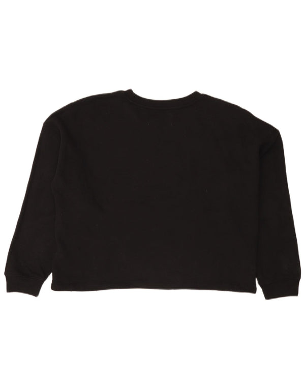 Calvin Klein Jeans Sweat-shirt court graphique pour femme UK 16 Large Noir
