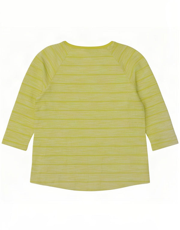 Marks & Spencer Haut à manches 3/4 pour femme UK 14 Large Vert Rayé Polyester