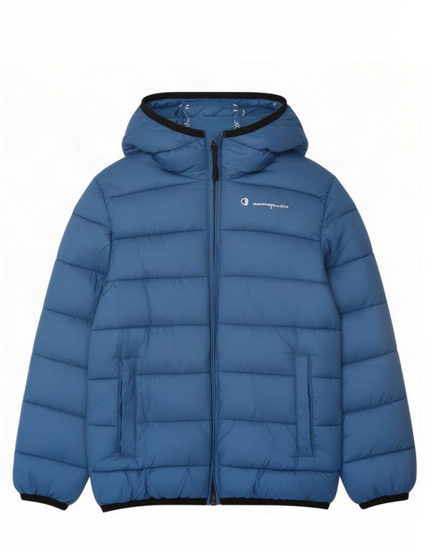 Champion Veste matelassée à capuche pour garçon 5-6 ans XS Bleu Polyester