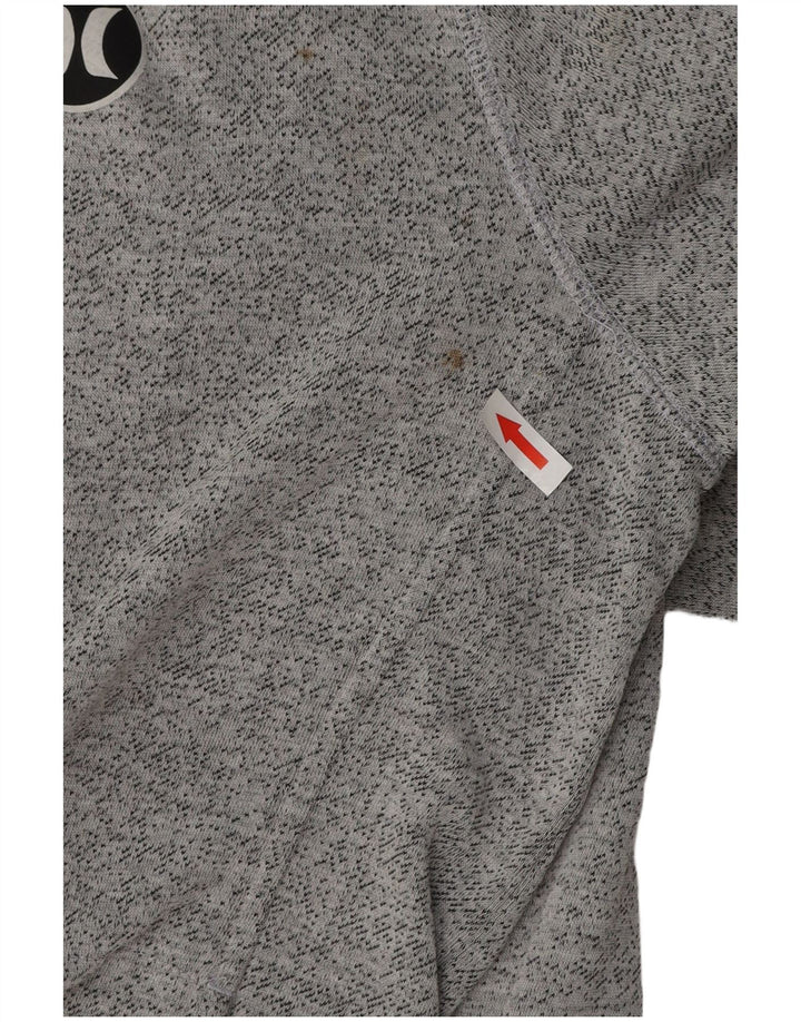 HURLEY Pull à capuche zippé pour homme en coton gris grand