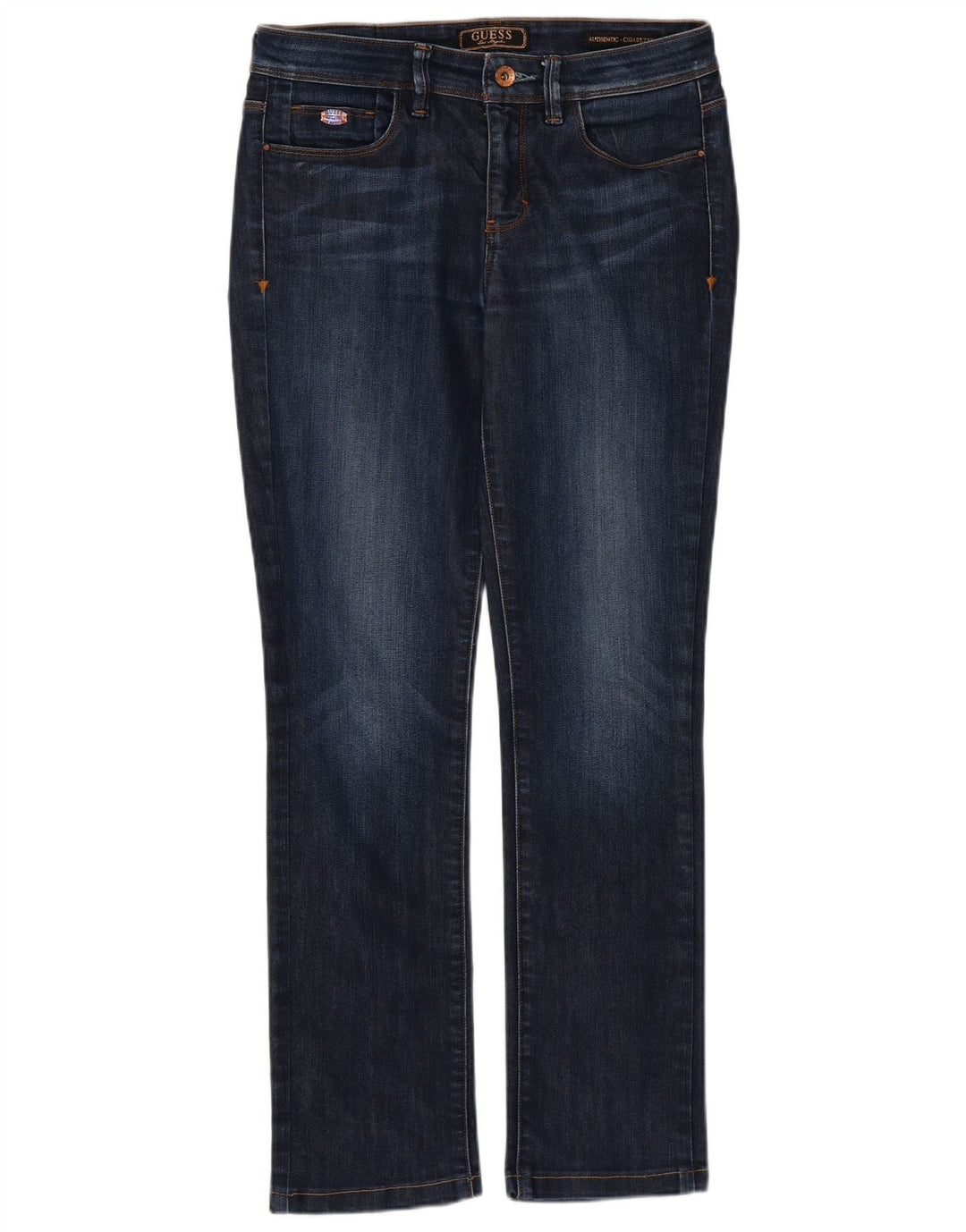 Guess Femme Cigarette Slim Jeans W27 L28 Bleu Marine Coton