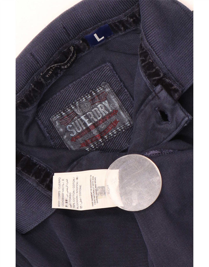 Superdry Polo Homme Grand Bleu Marine Coton