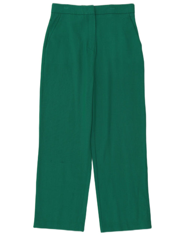 Pinko Pantalon décontracté droit taille haute pour femme UK 14 Medium W30 L26 Vert
