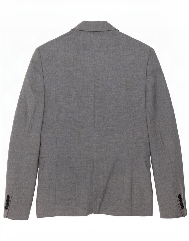 Zara Veste Blazer 1 Bouton Homme EU 44 XS Gris Polyester