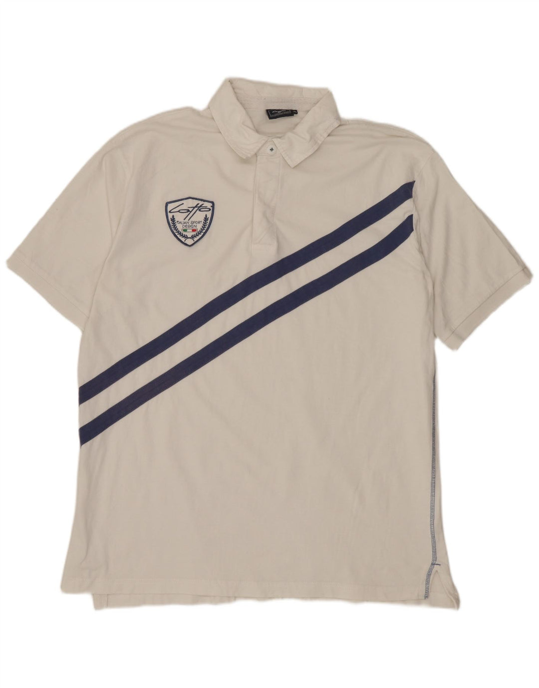 LOTTO Polo Homme XL Blanc Rayé Coton