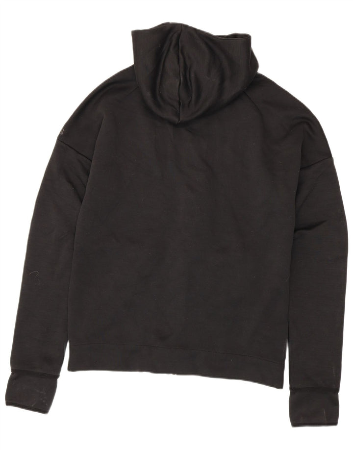 Adidas Pull à capuche zippé pour homme en polyester moucheté noir moyen