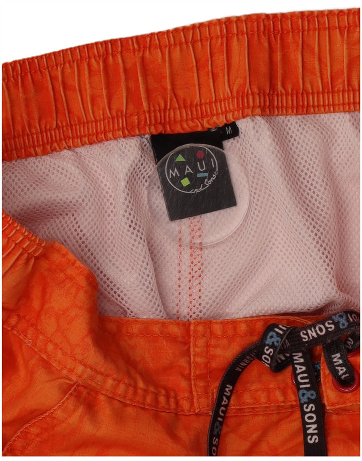 Maui and Sons Short de bain homme en polyester color block orange moyen