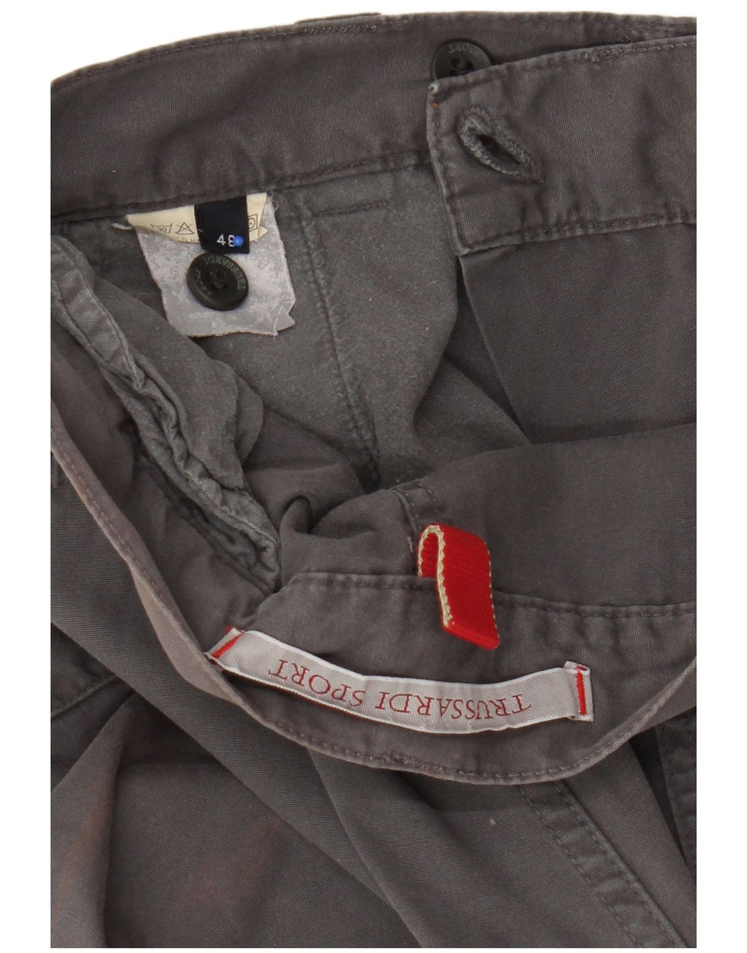 Trussardi Pantalon Cargo Droit IT 48 Medium W32 L32 Gris