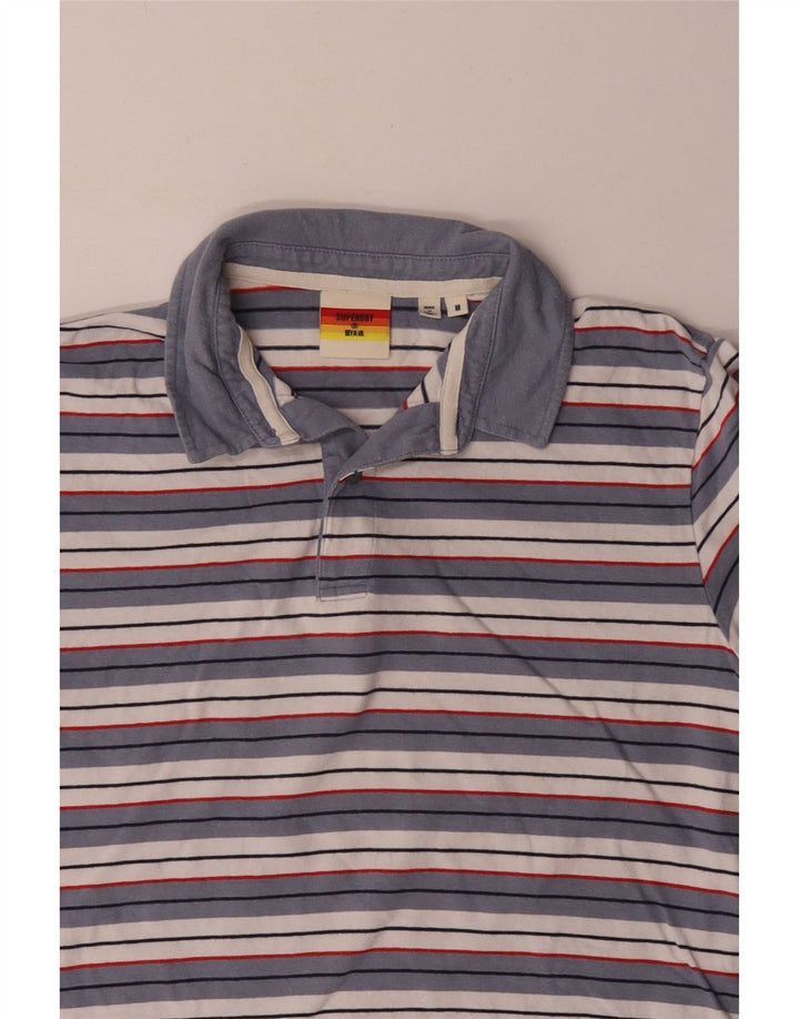 Superdry Polo Homme Bleu Moyen Rayé Coton