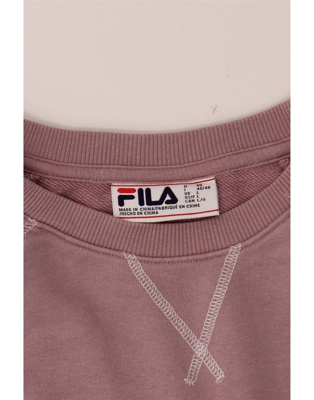FILA Womens Oversized Sweatshirt Jumper UK 16 Large Pink Vintage Fila and Second-Hand Fila from Messina Hembry 