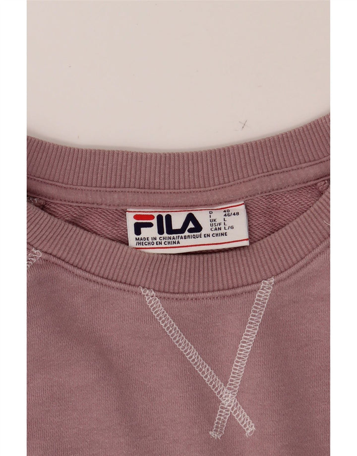 FILA Womens Oversized Sweatshirt Jumper UK 16 Large Pink Vintage Fila and Second-Hand Fila from Messina Hembry 