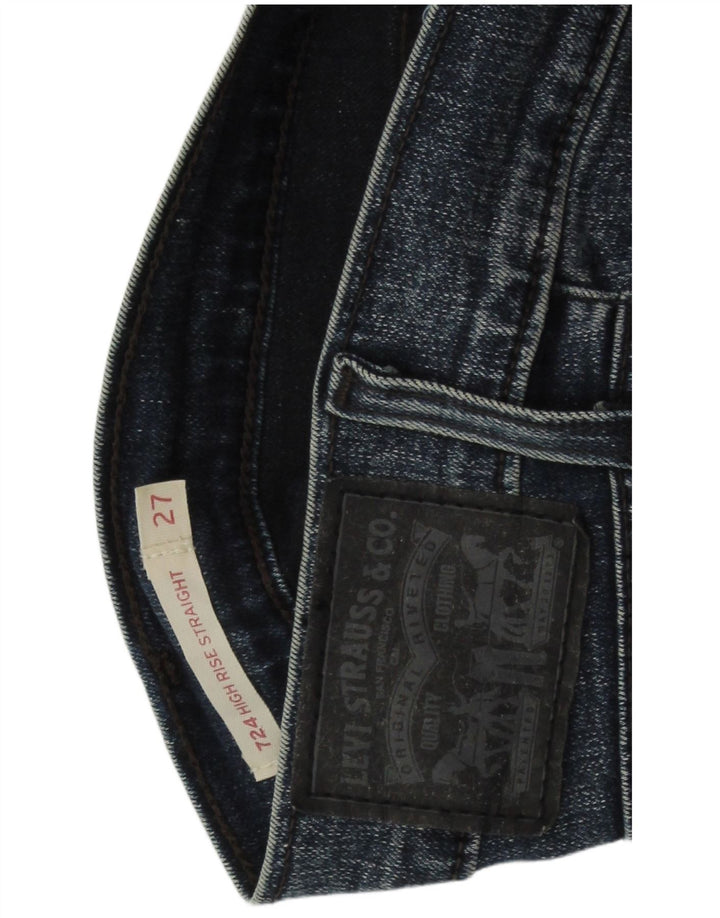 LEVI'S Jean droit taille haute 724 femme W27 L26 coton bleu marine