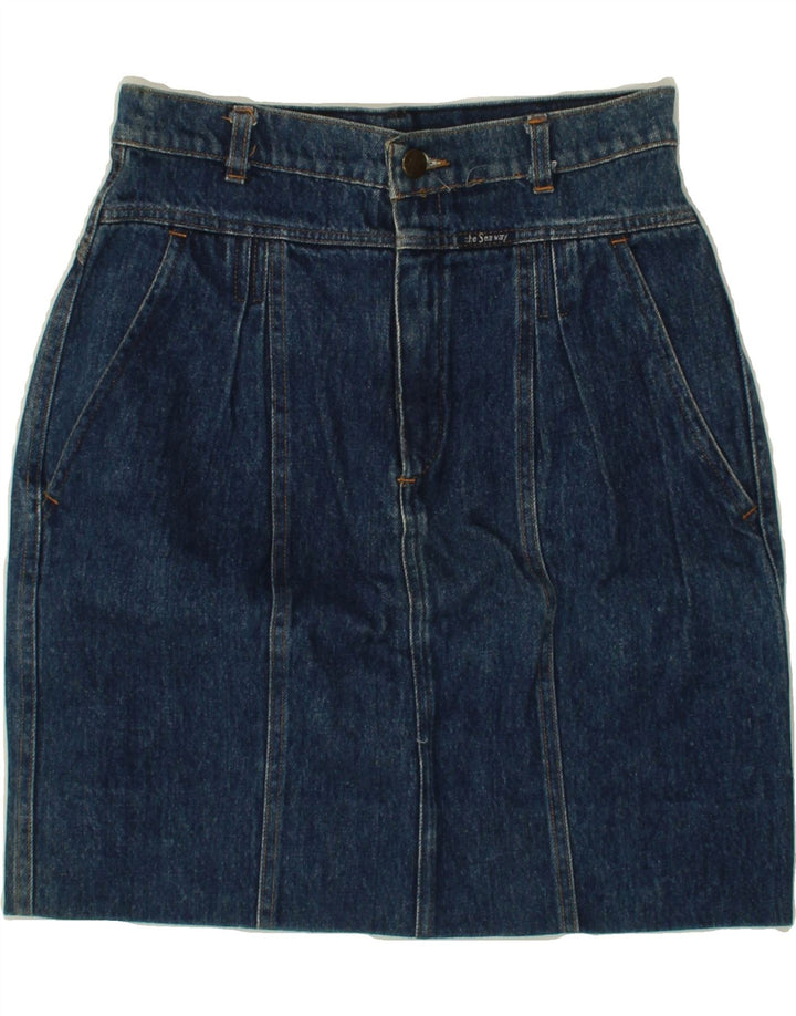 VINTAGE Womens Denim Skirt W26 Small Blue Vintage Vintage and Second-Hand Vintage from Messina Hembry 