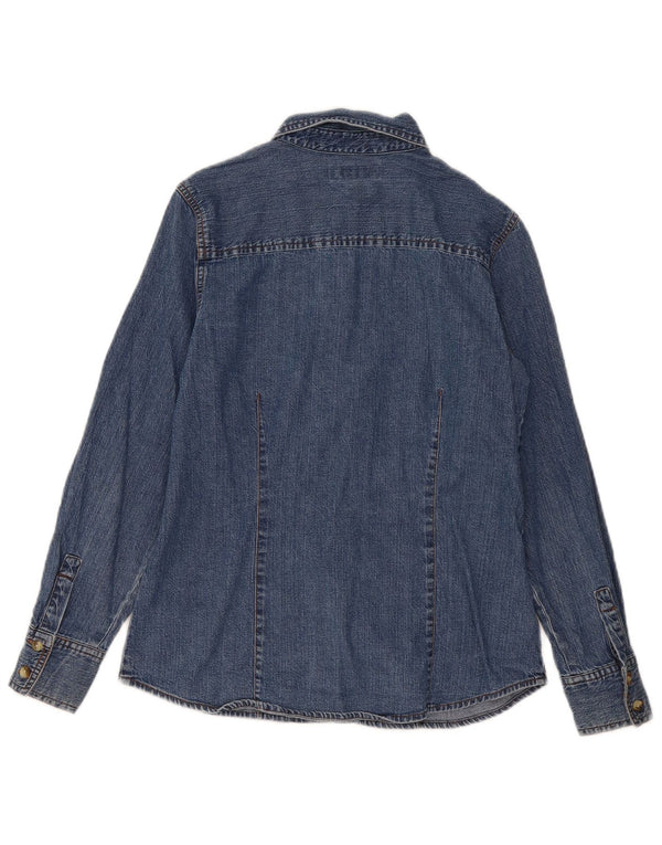 Eddie Bauer Chemise en jean coupe ample pour femme UK 6 XS Bleu coton