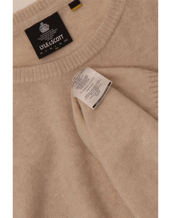 LYLE & SCOTT Pull col bateau pour homme en laine beige