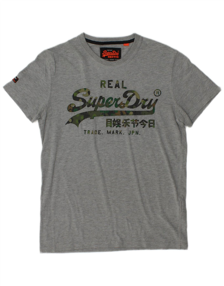 SUPERDRY T-Shirt Graphique Homme Gris Moyen Coton