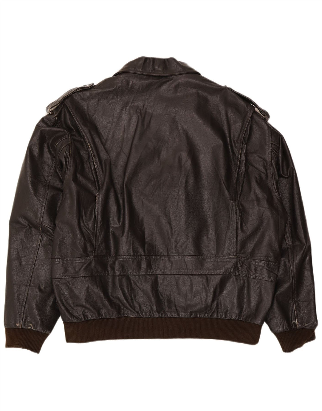 veste en cuir militaire vintage pour hommes IT 56 3XL Marron
