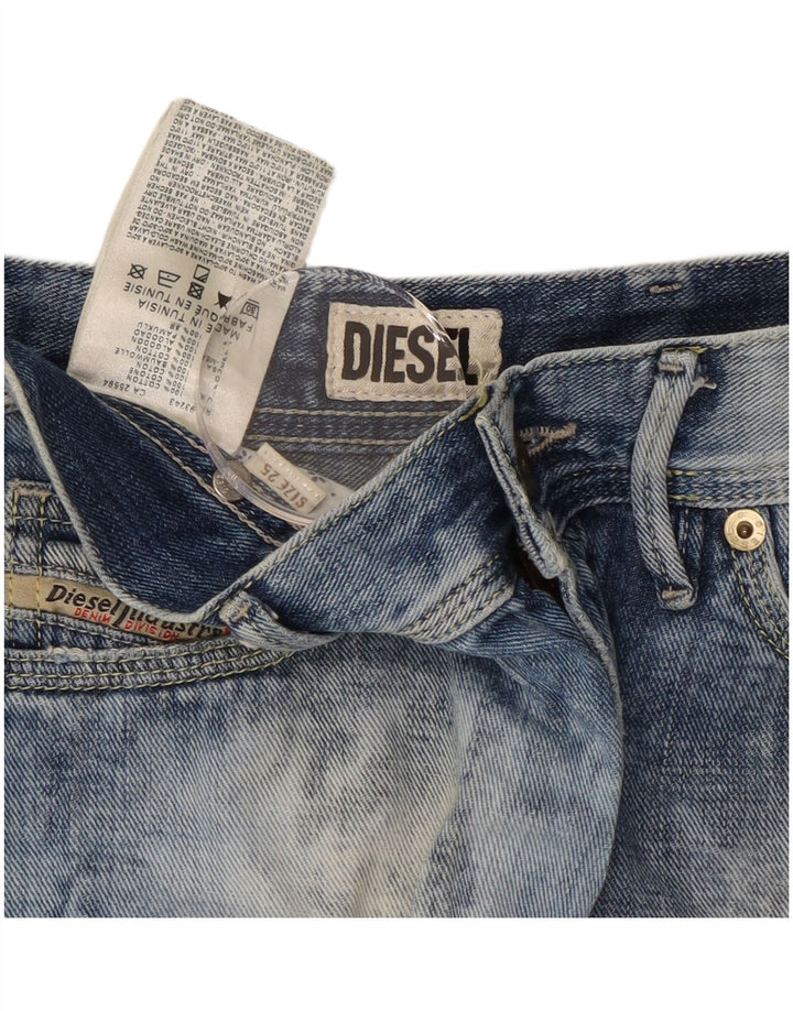 DIESEL Short en jean délavé à l'acide pour femme W25 XS Bleu coton