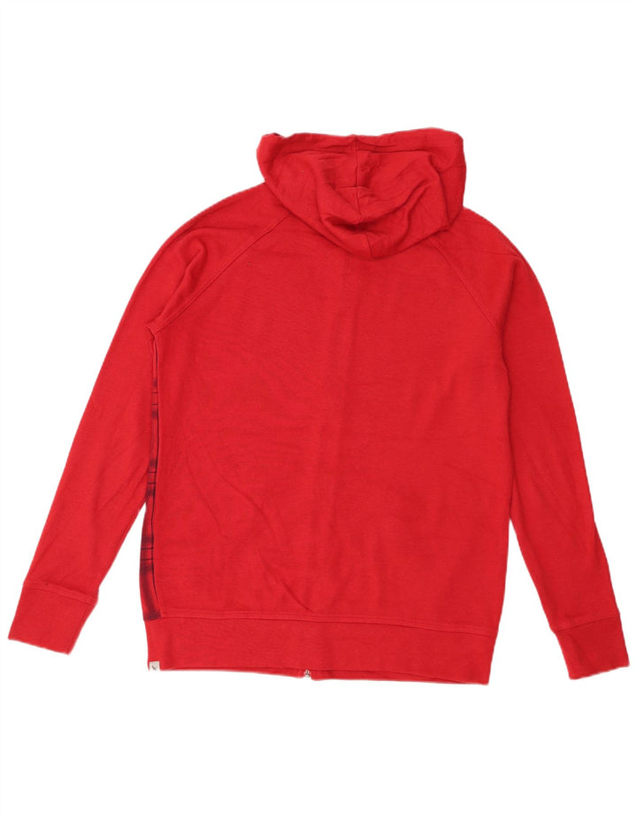 Eddie Bauer Pull à capuche zippé pour femme UK 14 Coton à carreaux rouge moyen