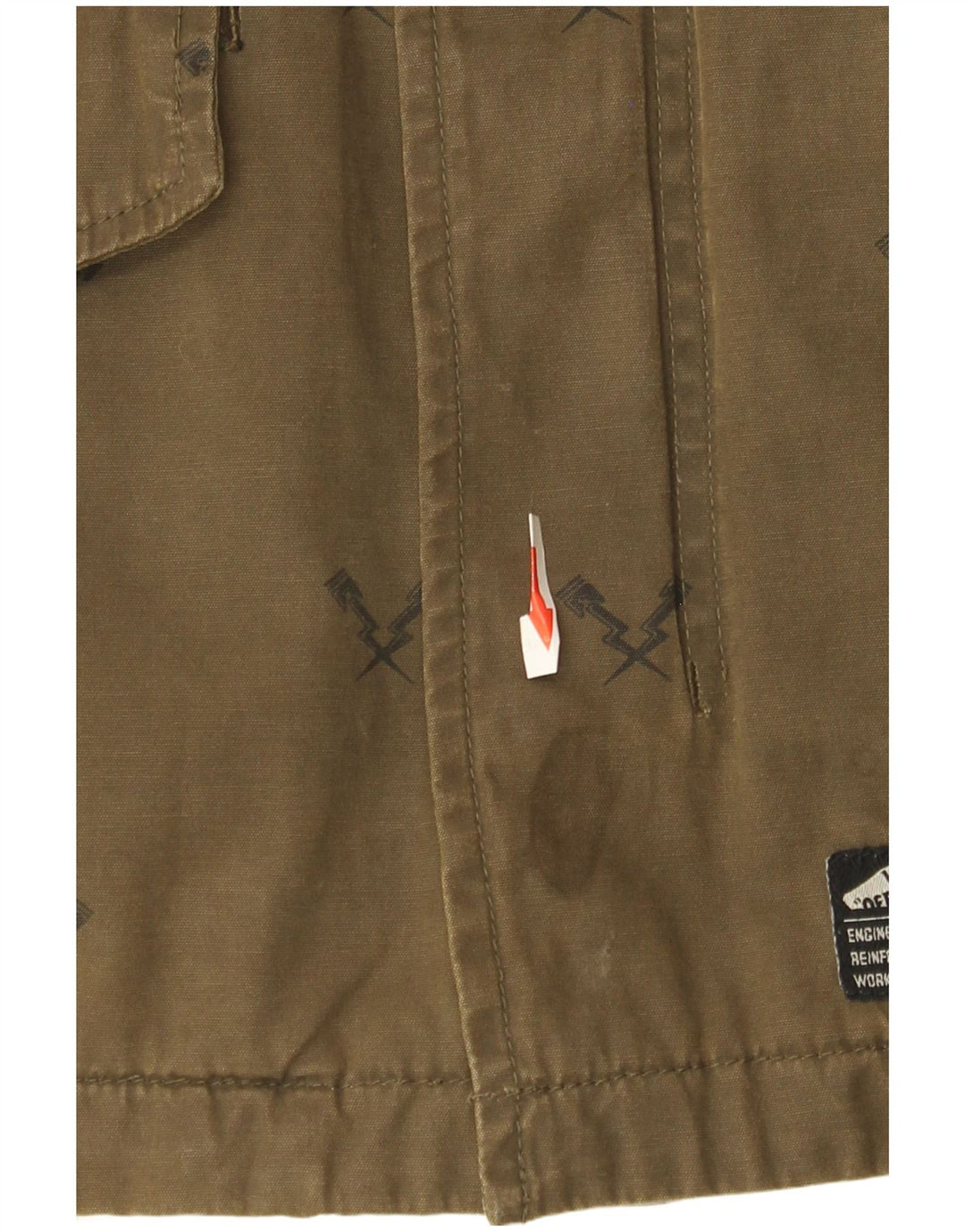 Vans Veste utilitaire à capuche pour homme UK 38 Kaki moyen géométrique