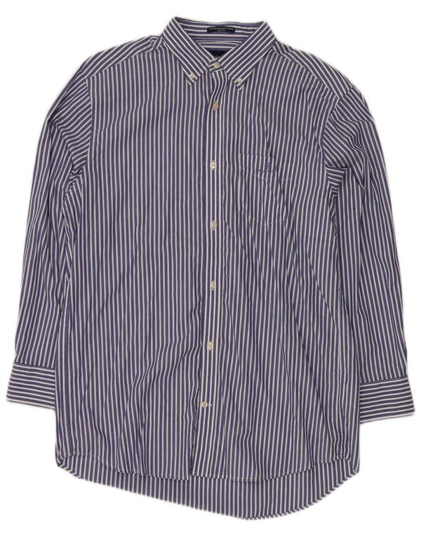 GANT Chemise Regular Fit Homme Taille 41/42 16 1/2 Grand Coton Rayé Bleu
