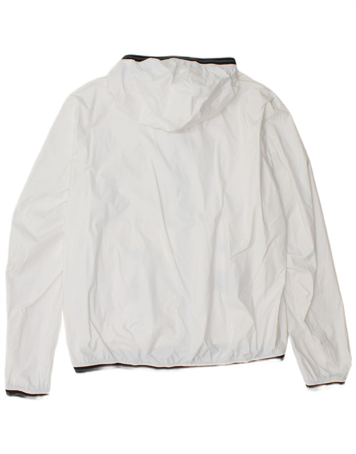 BLAUER Veste de pluie à capuche pour femme UK 20 2XL Blanc Polyamide