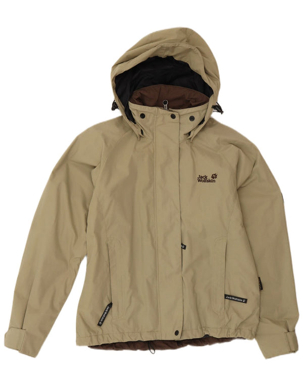 Jack Wolfskin Veste de pluie à capuche pour femme UK 12 Polyester beige moyen