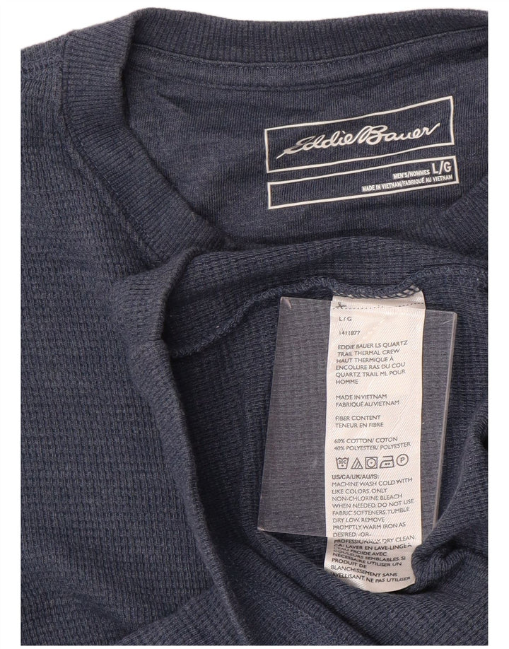 EDDIE BAUER Haut Homme Manches Longues Grand Bleu Coton