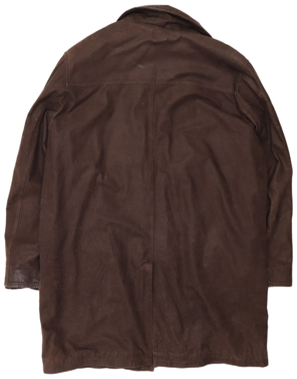 manteau en cuir homme vintage UK 44 2XL Marron Classique