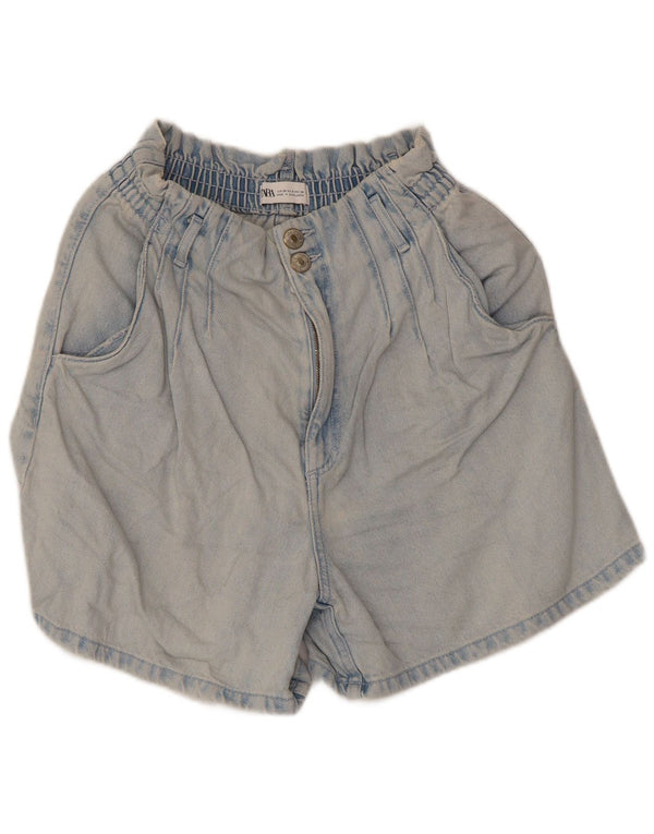 Zara Short en jean pour femme EU 38 Small W28 Bleu Coton
