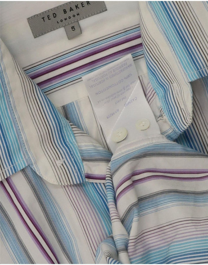 Ted Baker Chemise Homme Taille 5 XL Coton Rayé Multicolore