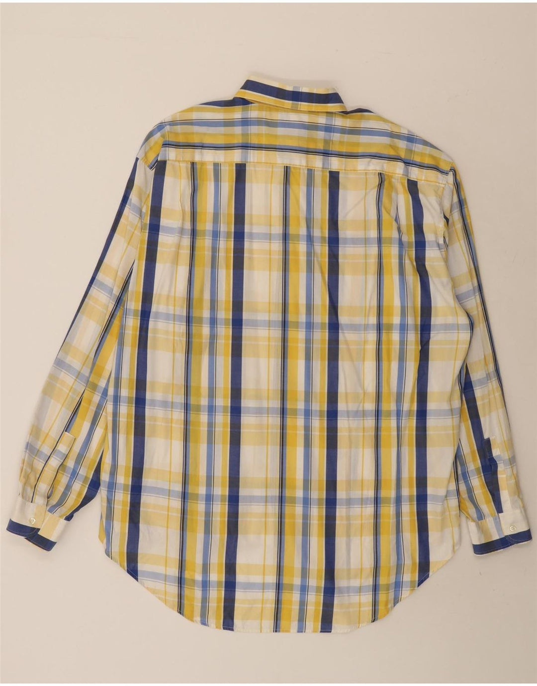 Stefanel Chemise Homme Grand Carreau Jaune Coton