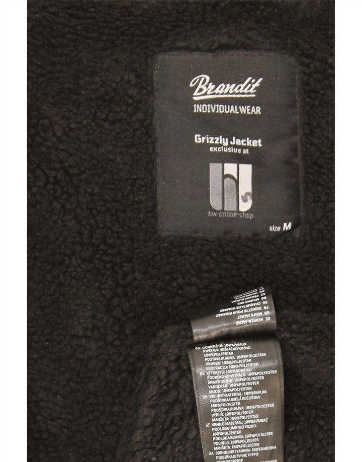 Brandit Veste bomber rembourrée à capuche pour homme UK 38 Medium Noir Polyester
