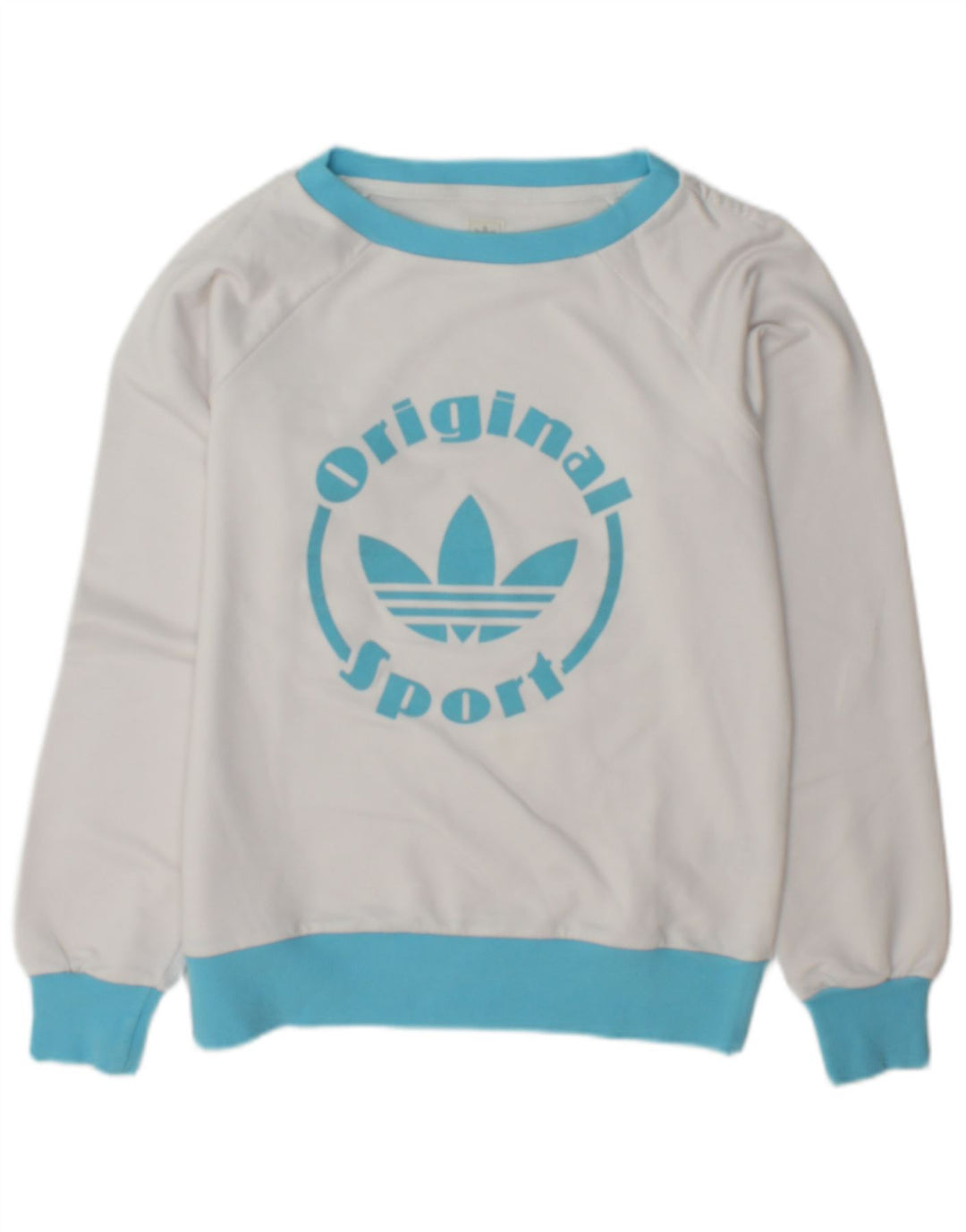 Adidas Sweat-shirt graphique pour femme IT 46 Large Blanc Polyester