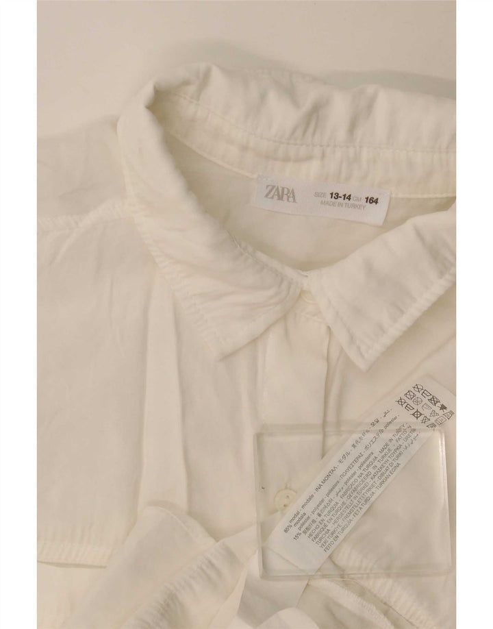 Chemisier Chemise Fille Zara 13-14 Ans Blanc Modal