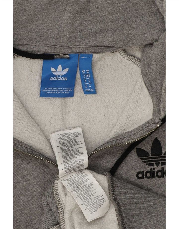 Adidas Pull à capuche zippé pour homme en coton moucheté gris moyen