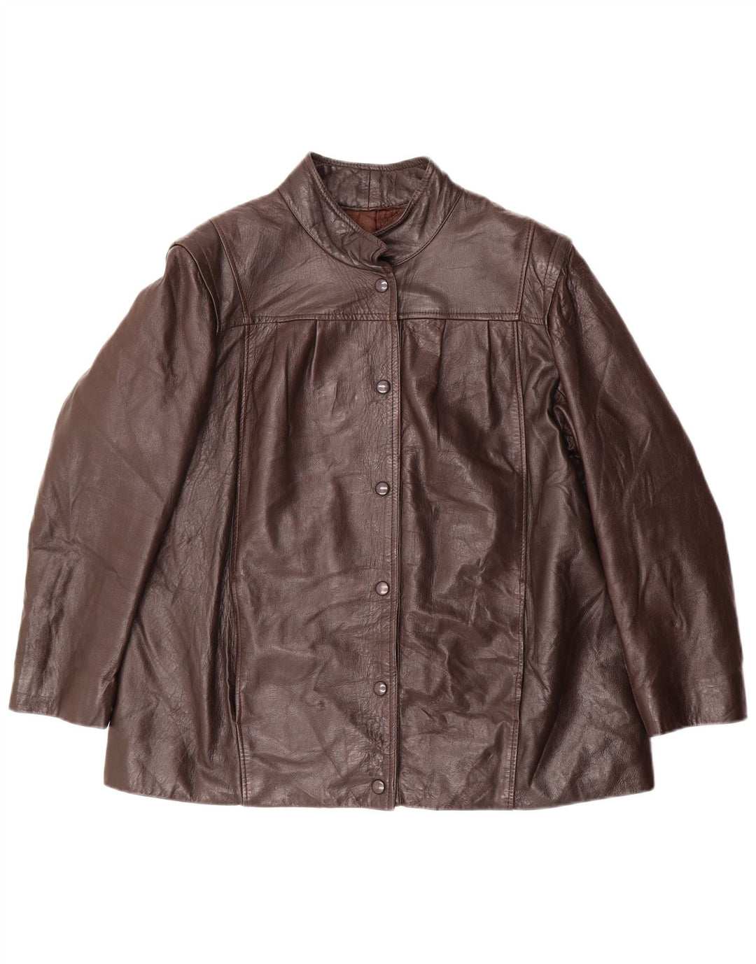 Veste en cuir femme vintage UK 18 XL Cuir Marron