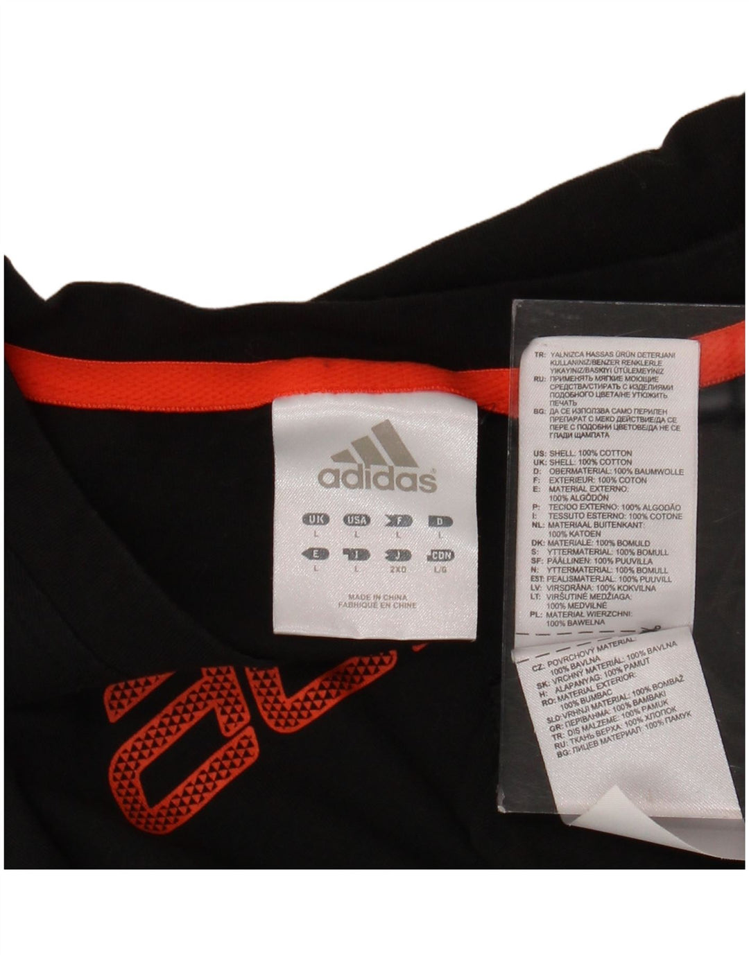 ADIDAS T-shirt graphique pour hommes, grand, en coton noir