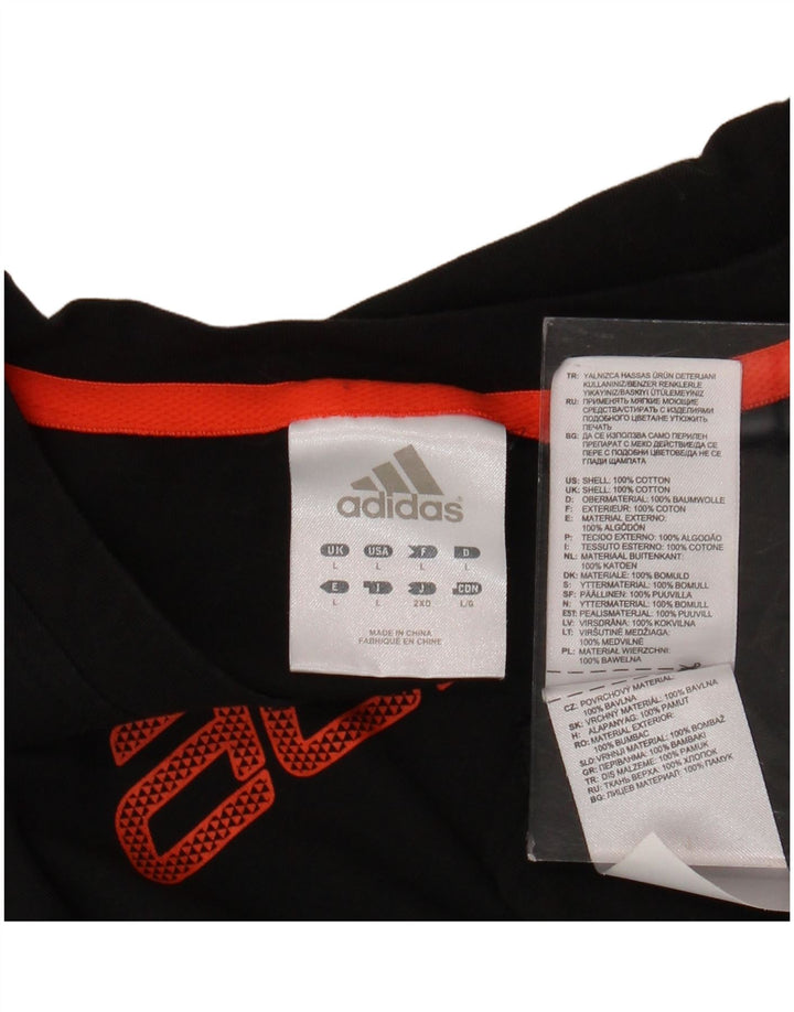 ADIDAS T-shirt graphique pour hommes, grand, en coton noir