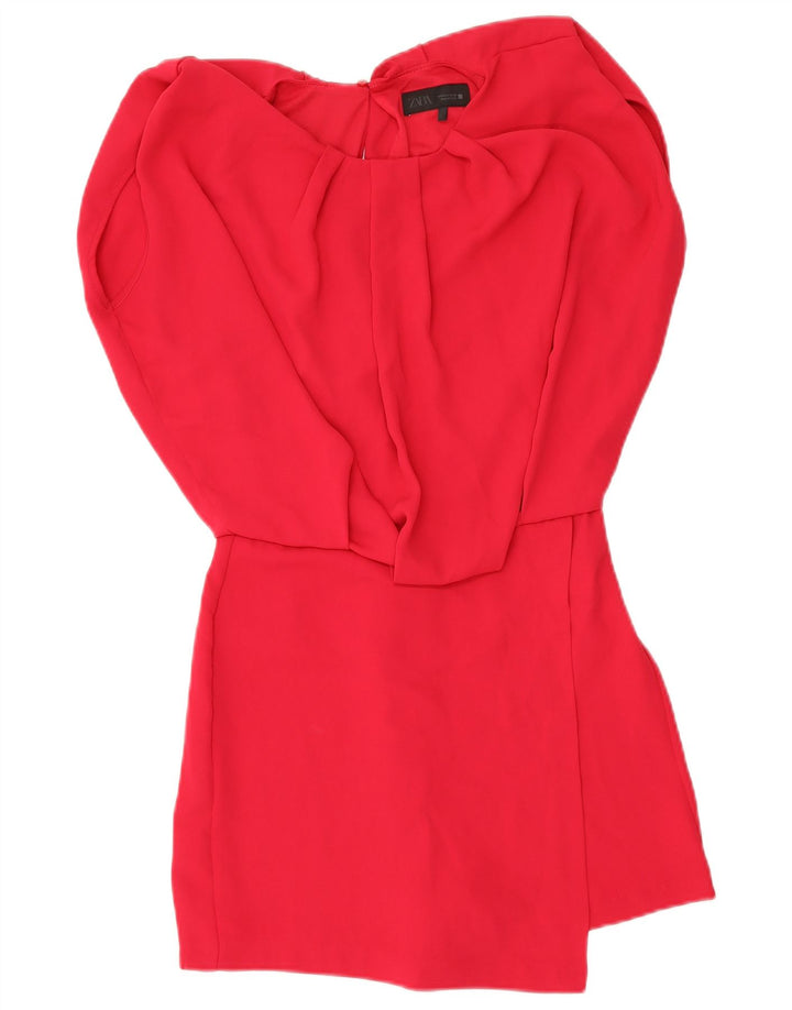 Zara Combishort Femme UK 10 Petit Rose Polyester