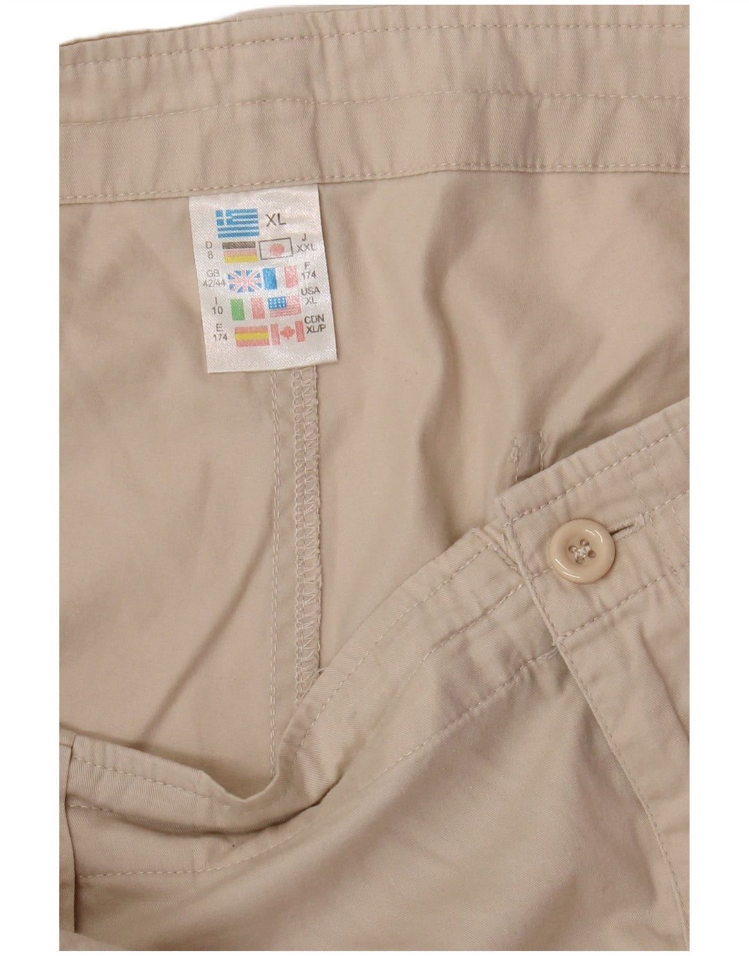 VINTAGE Short Cargo Homme XL W38 Coton Beige