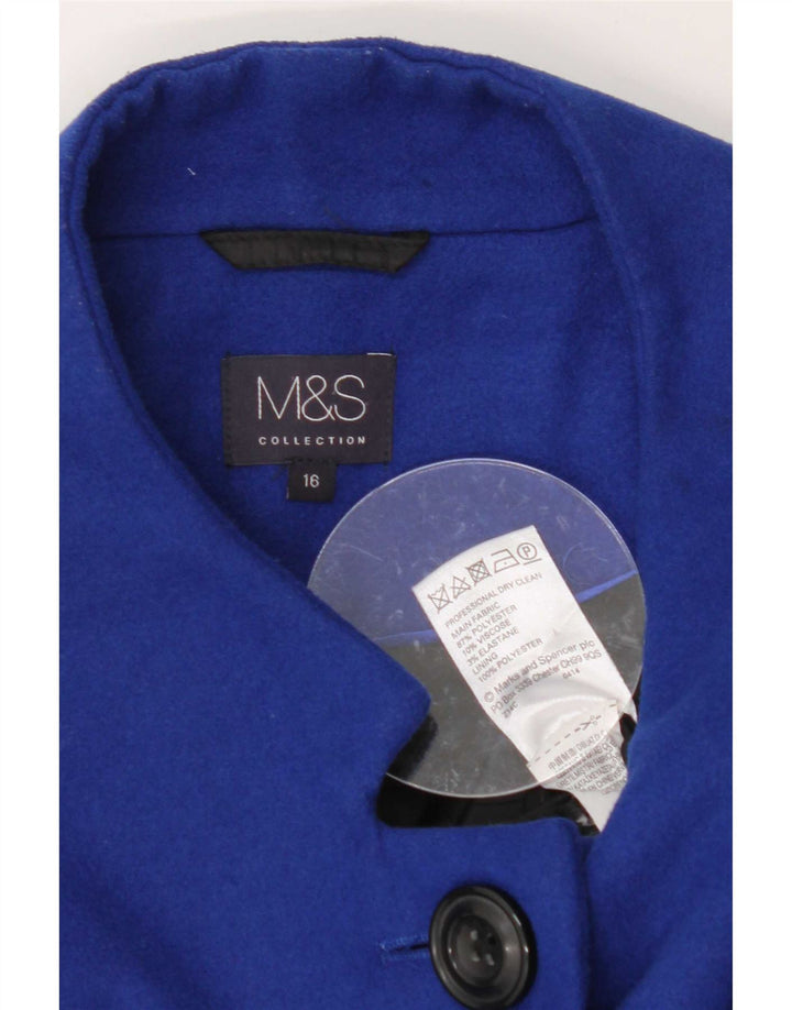 Marks & Spencer Manteau pour femme UK 16 Large Bleu Polyester