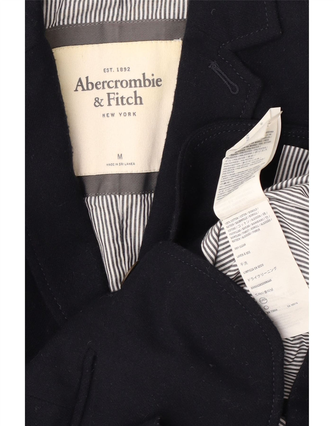 Abercrombie & Fitch Veste blazer à 2 boutons pour femme UK 12 Bleu marine moyen