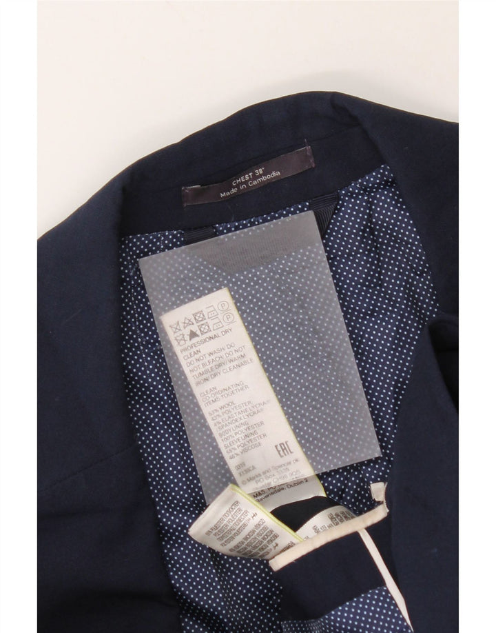 Marks & Spencer Veste blazer à 2 boutons pour homme UK 38 en laine bleu marine moyen