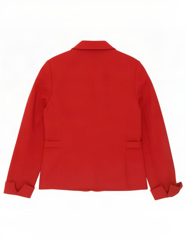 Frank Eden Veste blazer à 3 boutons pour femme UK 14 Large Rouge Polyester