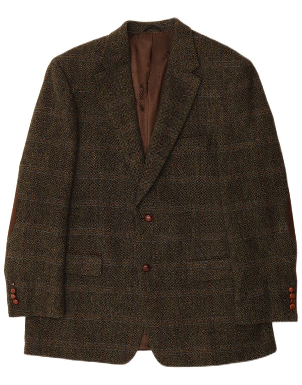 Mario Barutti Veste Blazer Harris Tweed Homme IT 54 2XL Kaki à Carreaux