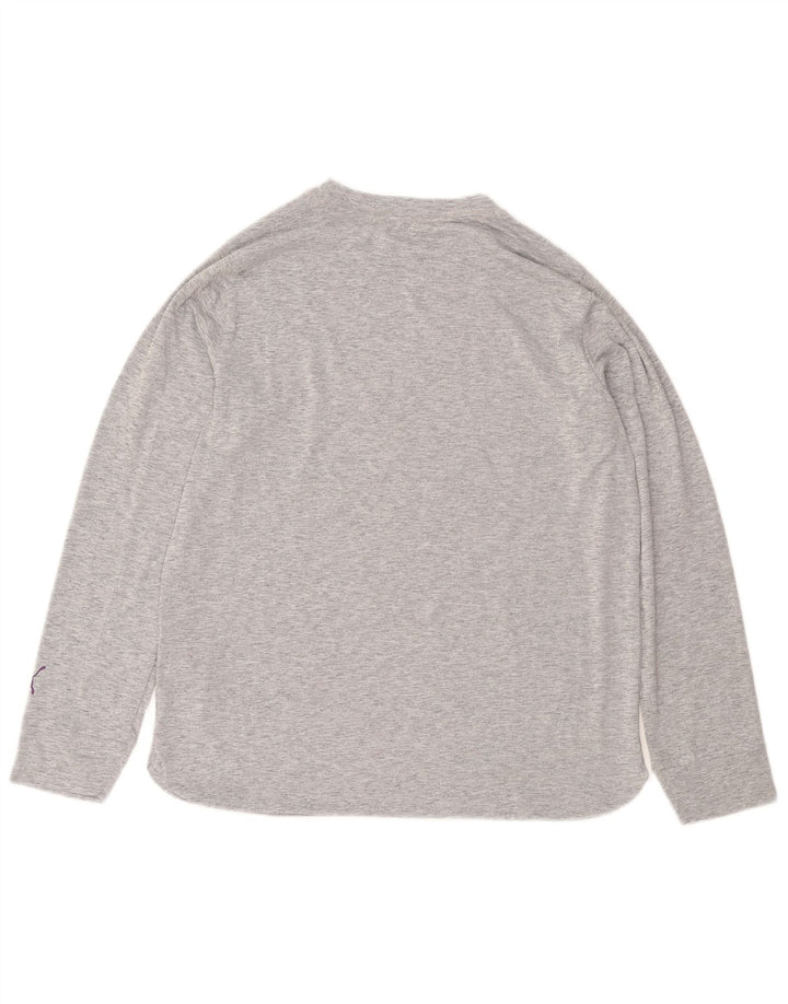 PUMA Haut graphique à manches longues pour femme UK 44 Polyester moucheté gris moyen